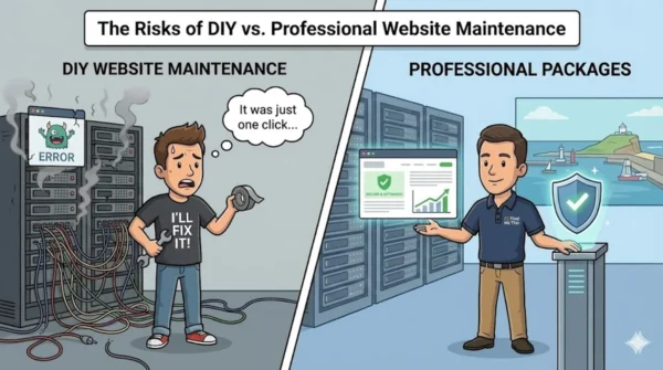 Comparison of DIY vs professional website maintenance packages